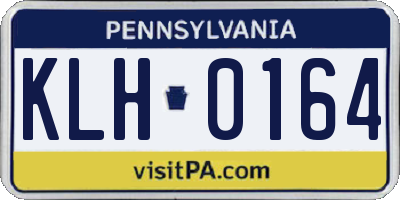 PA license plate KLH0164