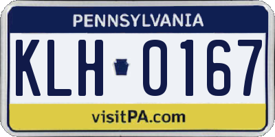 PA license plate KLH0167