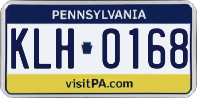 PA license plate KLH0168