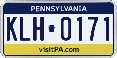 PA license plate KLH0171