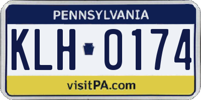 PA license plate KLH0174