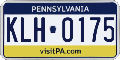 PA license plate KLH0175