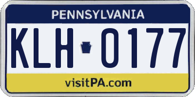 PA license plate KLH0177