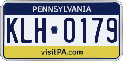 PA license plate KLH0179