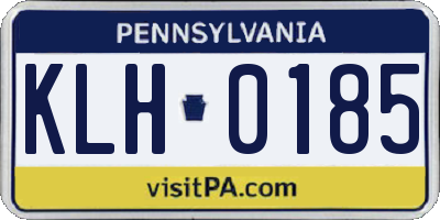 PA license plate KLH0185