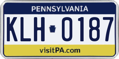 PA license plate KLH0187