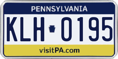 PA license plate KLH0195