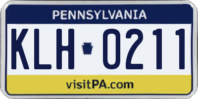 PA license plate KLH0211
