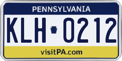 PA license plate KLH0212