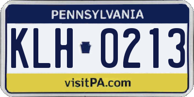 PA license plate KLH0213