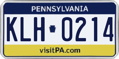 PA license plate KLH0214