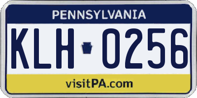 PA license plate KLH0256