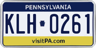 PA license plate KLH0261