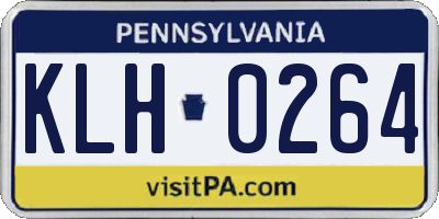 PA license plate KLH0264