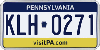 PA license plate KLH0271