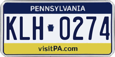 PA license plate KLH0274