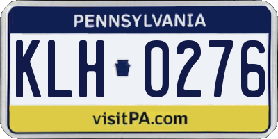 PA license plate KLH0276