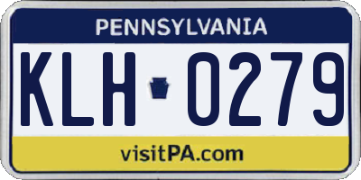 PA license plate KLH0279