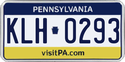 PA license plate KLH0293