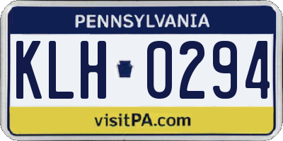 PA license plate KLH0294