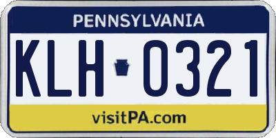 PA license plate KLH0321