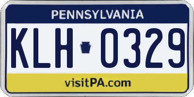 PA license plate KLH0329