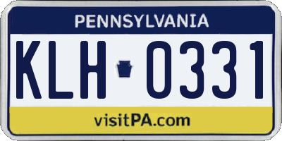 PA license plate KLH0331