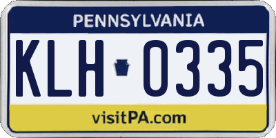 PA license plate KLH0335
