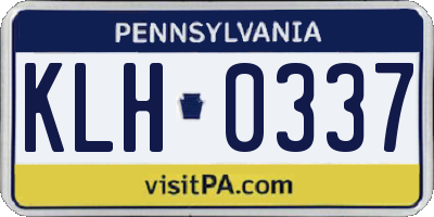 PA license plate KLH0337