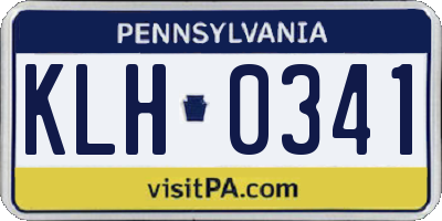 PA license plate KLH0341