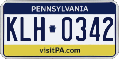 PA license plate KLH0342