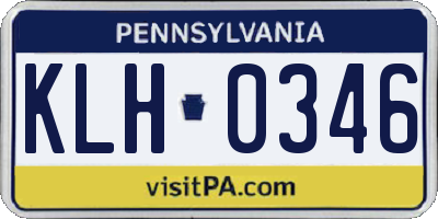 PA license plate KLH0346