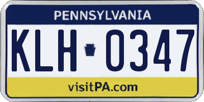 PA license plate KLH0347
