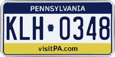 PA license plate KLH0348