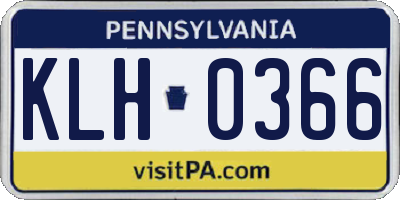 PA license plate KLH0366