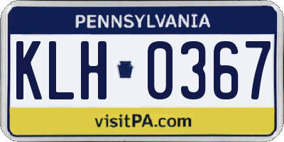 PA license plate KLH0367
