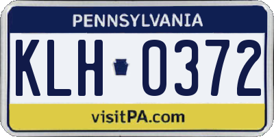 PA license plate KLH0372