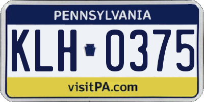 PA license plate KLH0375