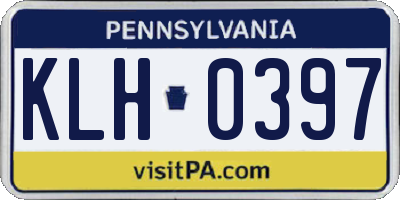 PA license plate KLH0397