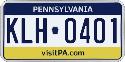 PA license plate KLH0401