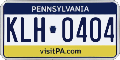 PA license plate KLH0404