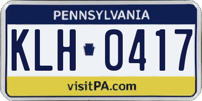 PA license plate KLH0417