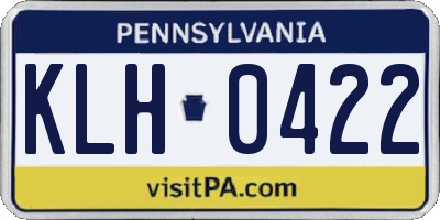 PA license plate KLH0422