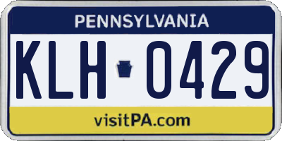 PA license plate KLH0429