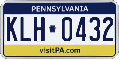 PA license plate KLH0432