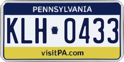 PA license plate KLH0433