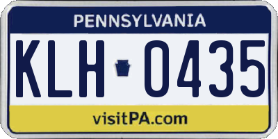 PA license plate KLH0435