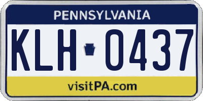 PA license plate KLH0437