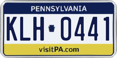 PA license plate KLH0441
