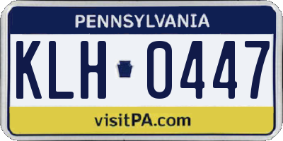 PA license plate KLH0447